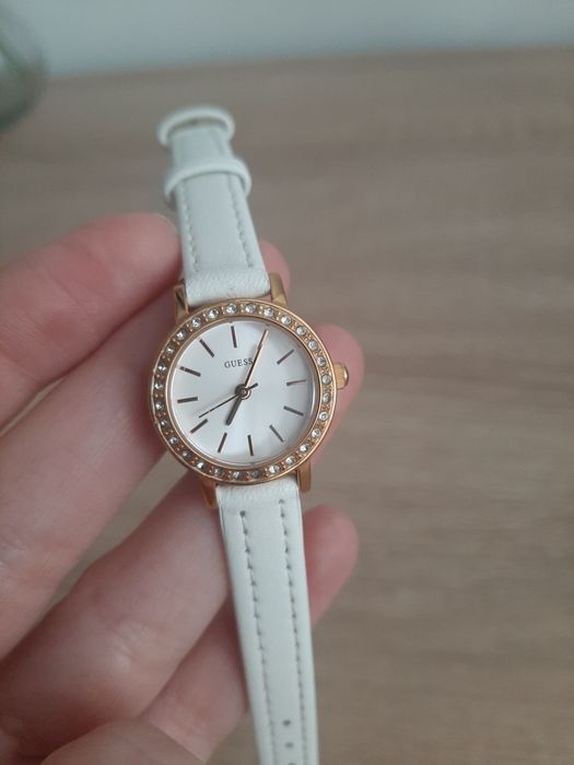 Ceas GUESS Mini Sunrise W0335L5 - Original, curea piele albă