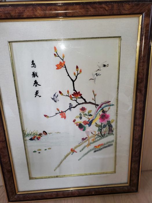 Tablou broderie orientala pe matase