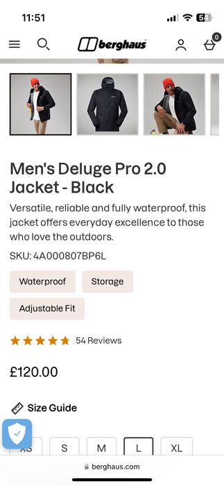 Berghaus Deluge Pro 2.0 L  мъжко яке за дъжд/мембрана