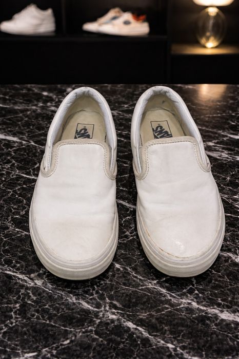 Vans White Leather N 38 Slip On Limited