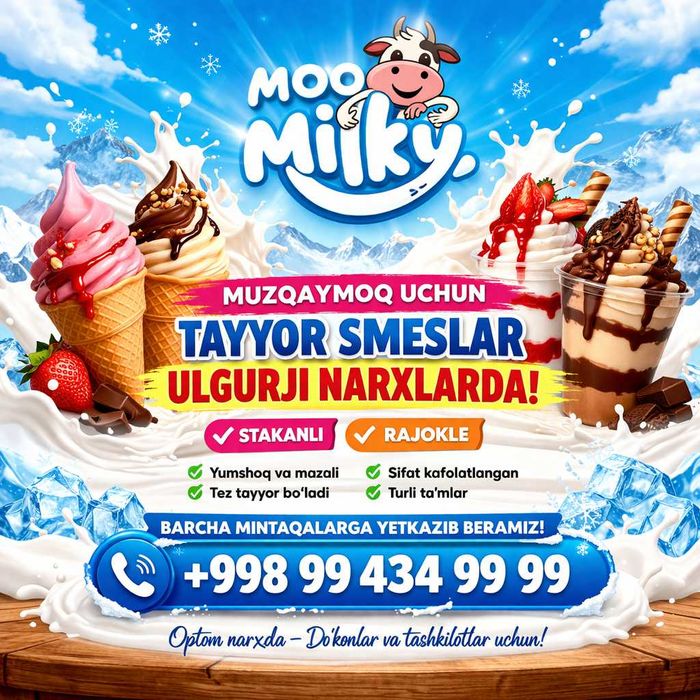 Muzqaymoq uchun smes (quyma va sharikli) – Moo Milky