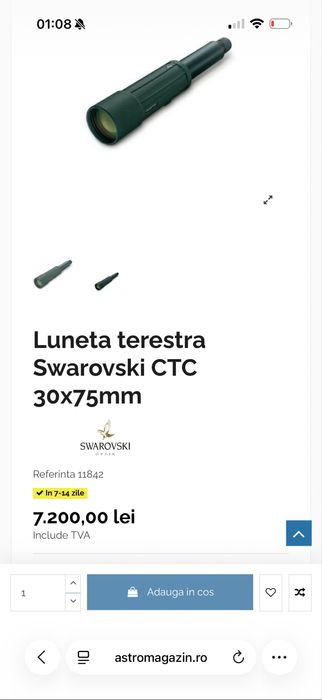 Luneta terestra monocular Swarovski CTC 30x75mm