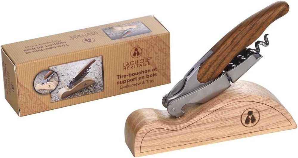 Тирбушон, Стойка, Дърво, Сомелиер, Laguiole Heritage, Saddle Brown