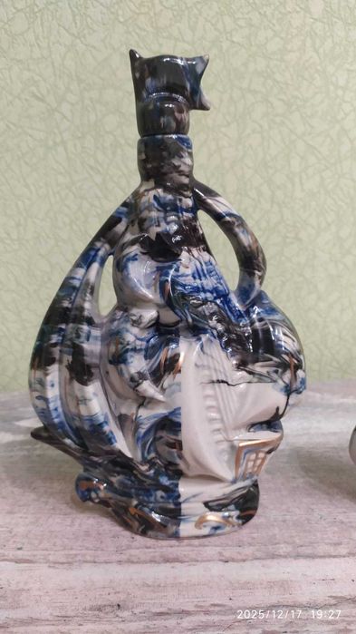 Кувшин керамический "парусник" с рюмками