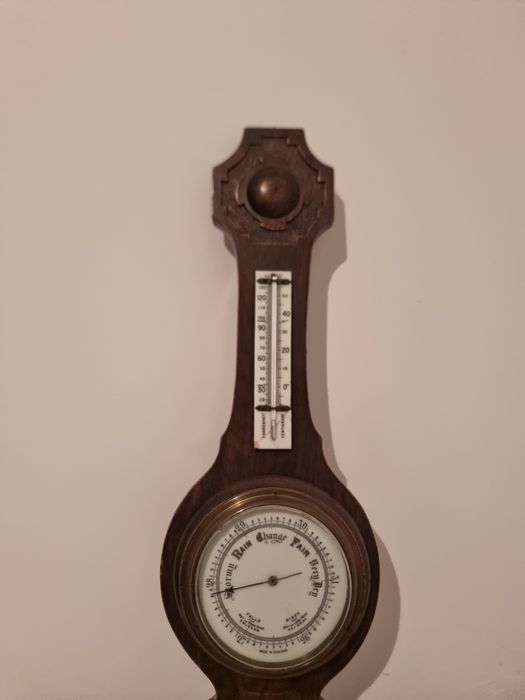 Barometru mural vintage Made in England cu termometru