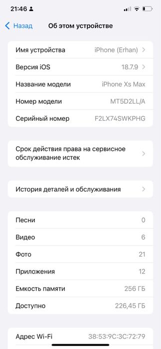 Xs max 256gb 100емкость