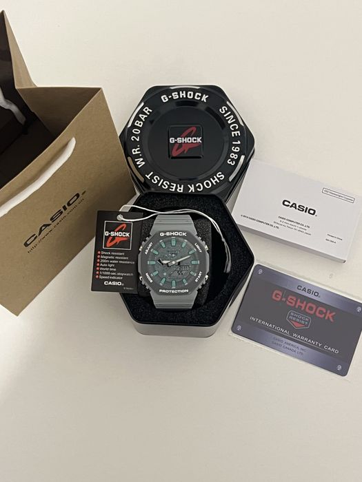 Ceas Casio G-Shock GA-2100 Grey // Tiffany Blue