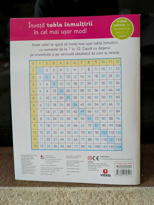 Tabla inmultirii - Scrie si sterge