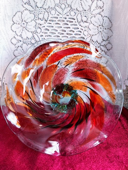 Вазочка цветное стекло  СССР. Чешское стекло.