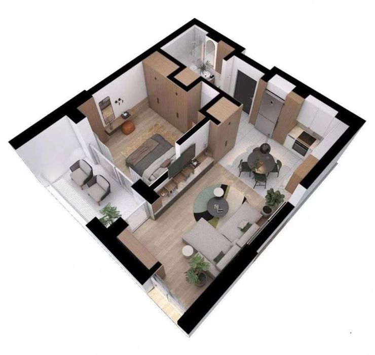 Apartament de 2 camere, 49mp, parcare, zona Bmw — fotografia 2