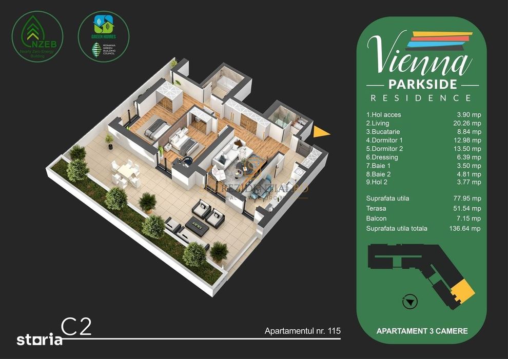 Apartament in zona Metalurgiei, langa parc - 4 camere, finisaje noi