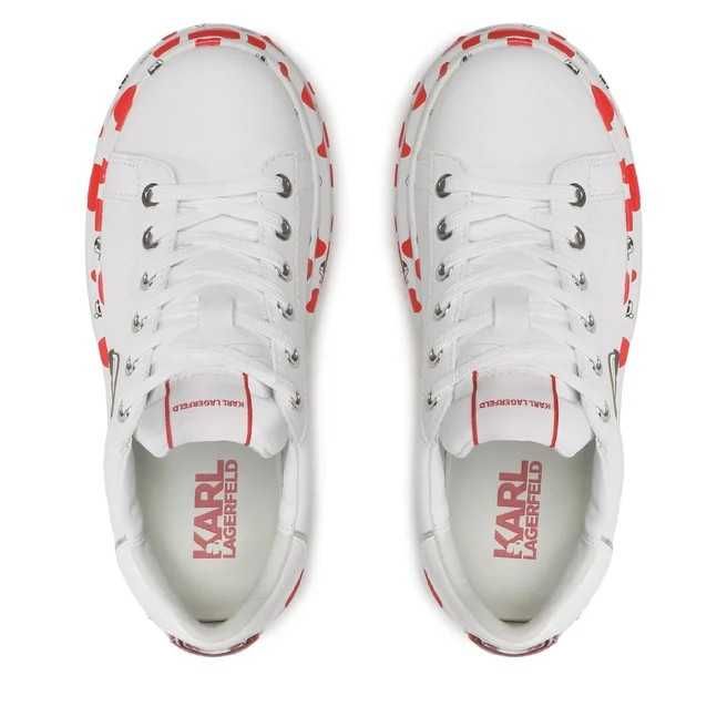 KARL LAGERFELD № 38&39 – Дамски кецове ест кожа "RED HEARTS" нови с к
