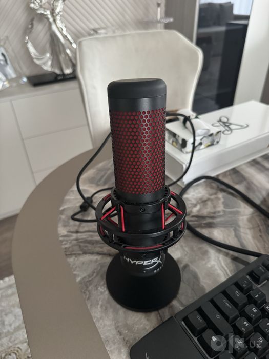 Игровой набор: микрофон HyperX + клавиатура ROG + мышь ROG