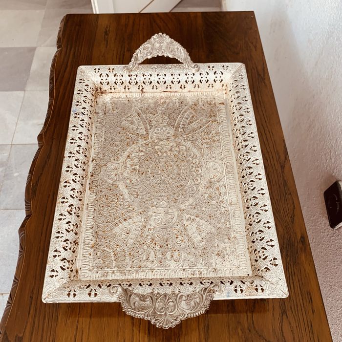 Винтидж посребрена резбовна фрутиера