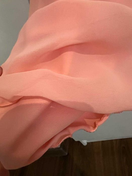 Rochie voal de seara evenimente roz corai marimea S 36