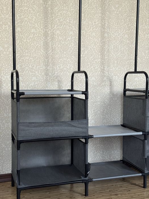 Вешалка с ящиками напольная рейл для одежды