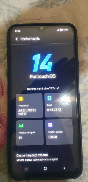 Vivo Y17s Funtouch OS 14