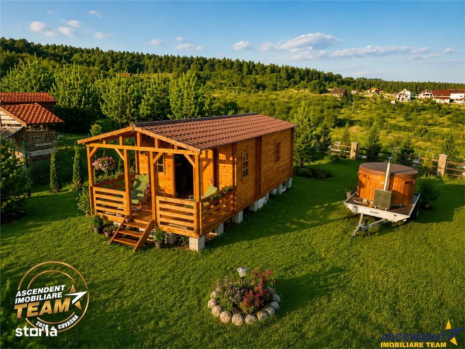 Casuta din lemn,cu 520mp teren intravilan,zona linistita,aproape de or