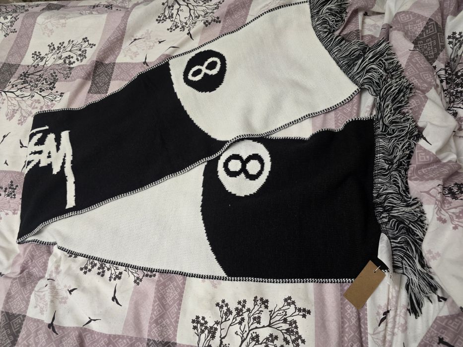 Шарф Stussy черно-белый