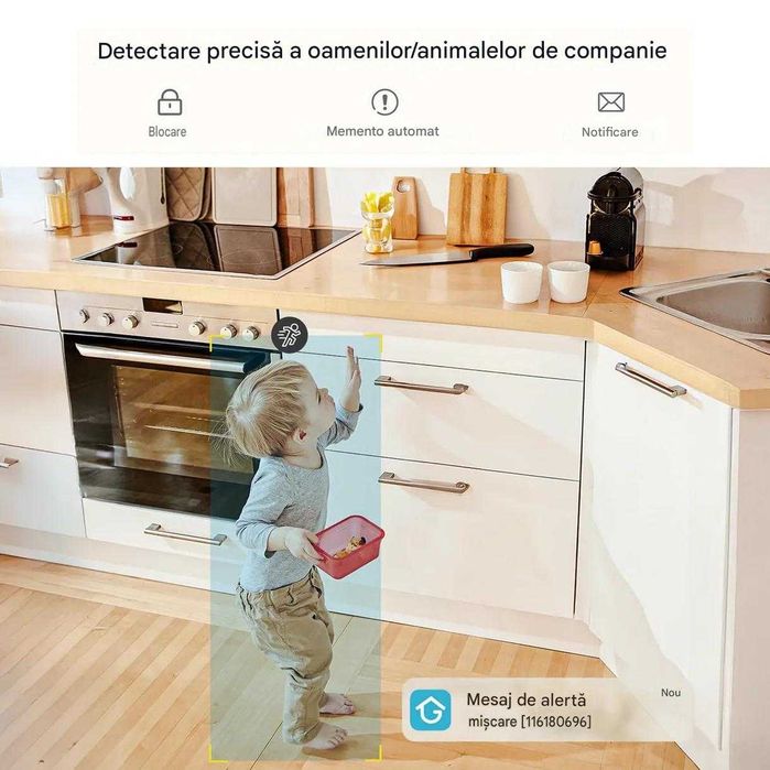 ieGeek Cameră de interior SC 1 Pro 5MP Ultra HD, conexiune Wi-Fi, Unghi de Vizualizare 360, Audio Bidirecțional, Viziune Nocturnă prin Infraroșu
