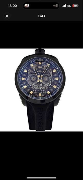 Часовник BOMBERG BOLT-68 Skull Pearl BS45GMTPBA Quartz Men's Watch