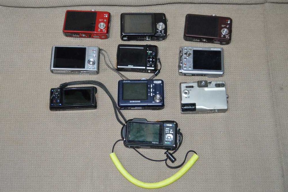 Pachet camere foto digitale defecte - Lumix Nikon Pentax Canon Samsung