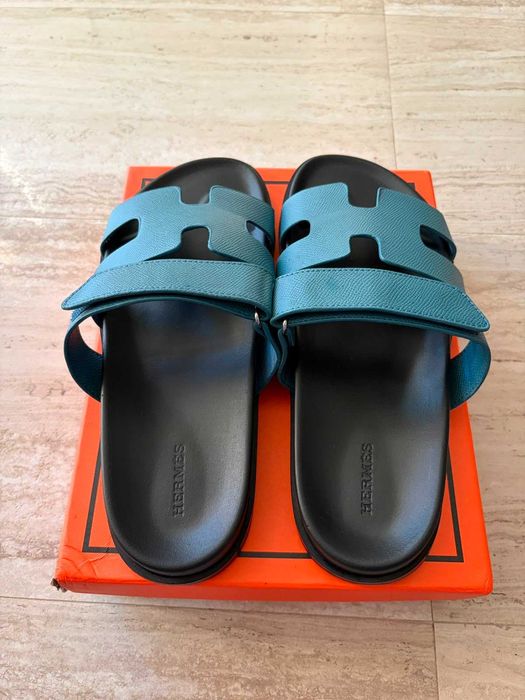 Papuci Hermes de culoare Albastra