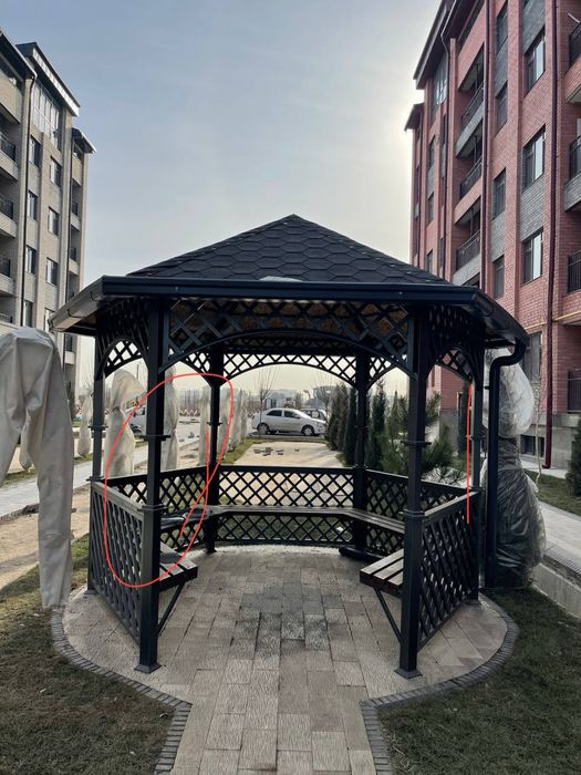 Besedka  naves reshotka perila ograjdeniya бесдка метал конструкция