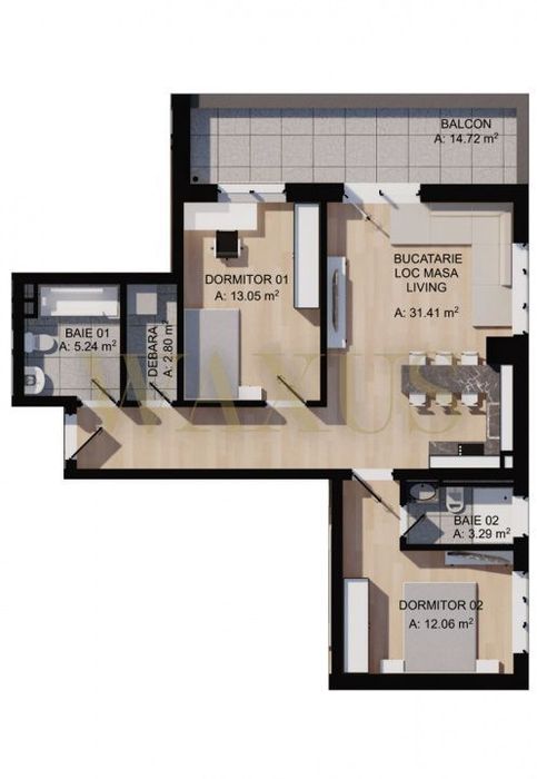 Apartament semifinisat- 3 camere I ST 82,5 MP I CF DISPONIBIL- Eroilor