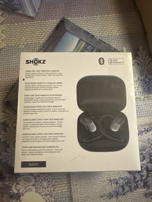 Casti wireless Shokz OpenFit Air, negru, set, Bluetooth 5.2,