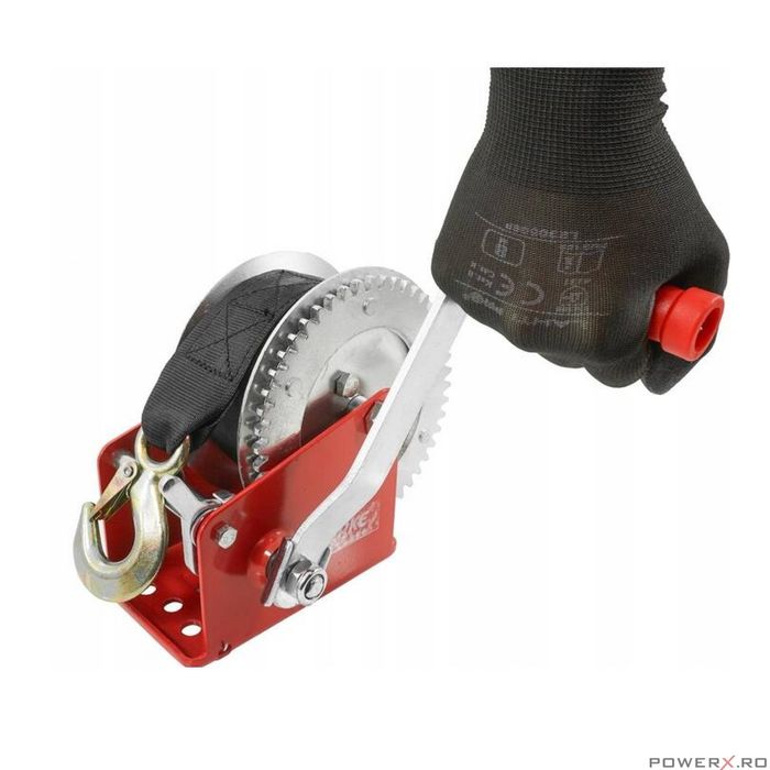 Troliu manual, vinci, 850 Kg, lungime curea 10m, grosime cablu 5 mm,