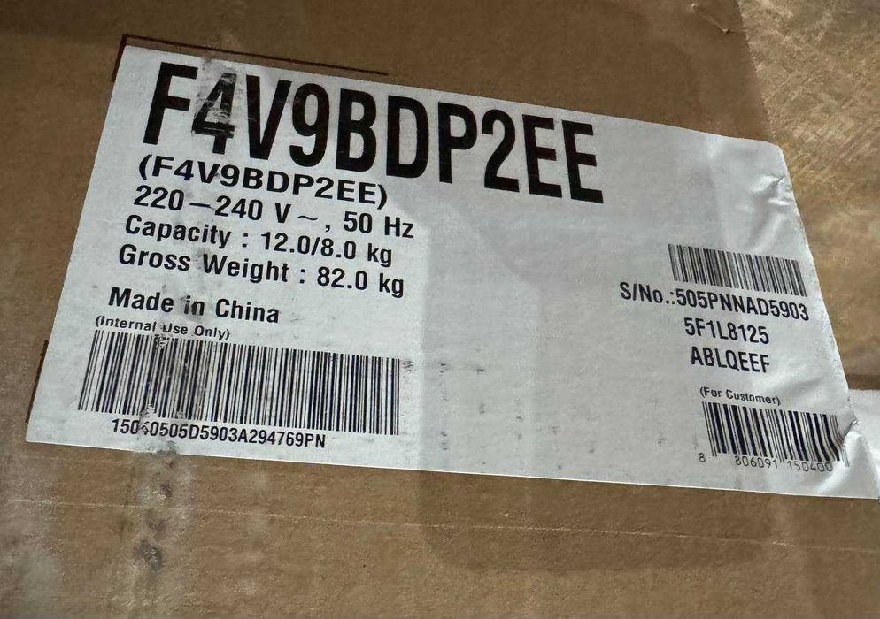 Стиральная машина LG 12/8 кг F4V9BDP2EE AI DD Inverter TurboWash Steam