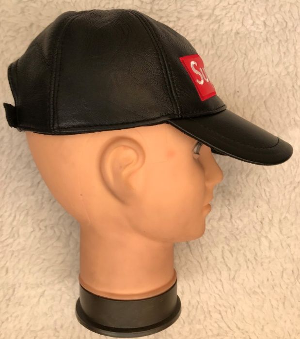 Sapca unisex piele neagra logo brodat marime universala