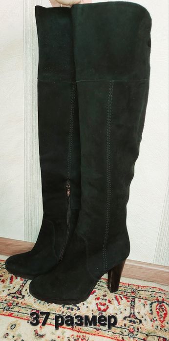 Замшевые сапоги. 36-37 размер