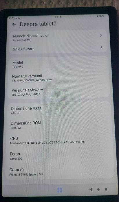 Lenovo Tab M9, nouă, cu 4/64gb