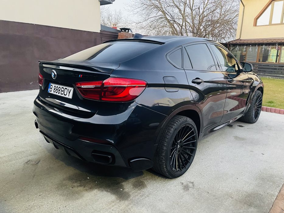 Ornament Bara spate Difuzor BMW x6 F16 X5 F15 M pachet Negru lucios