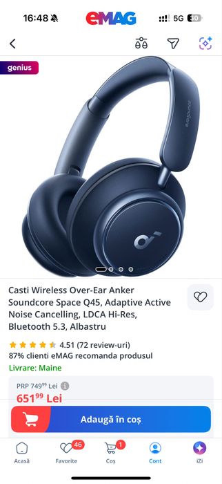Casti Anker Soundcore Space Q45 - Garantie