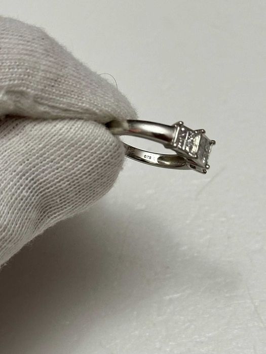 INEL PLATINA 950 + 12 Diamante = 0.75CT - Princess - Art Deco -Vintage