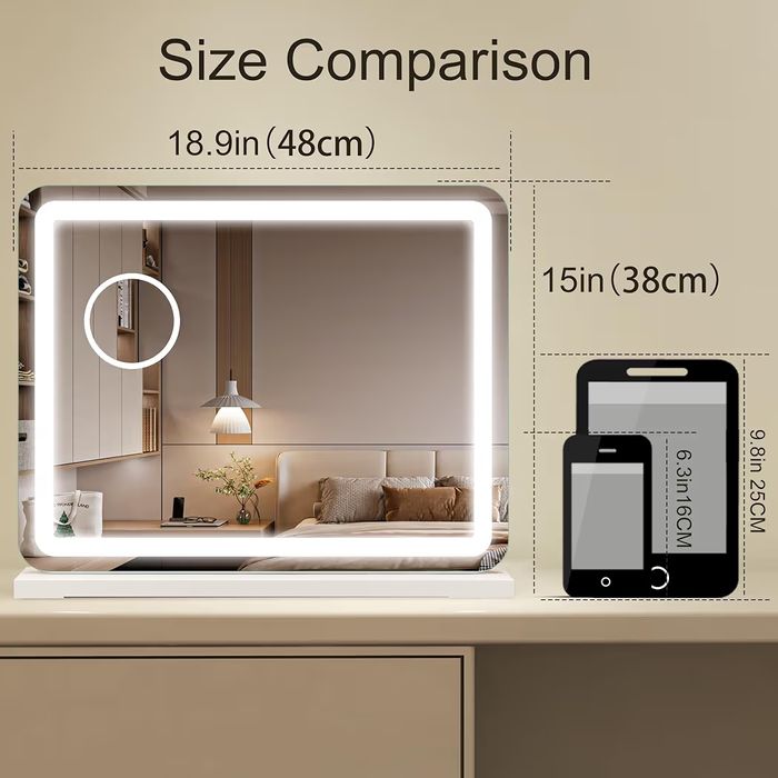 Огледало за грим с led педсветка  FENCHILIN  облак  45×55 см