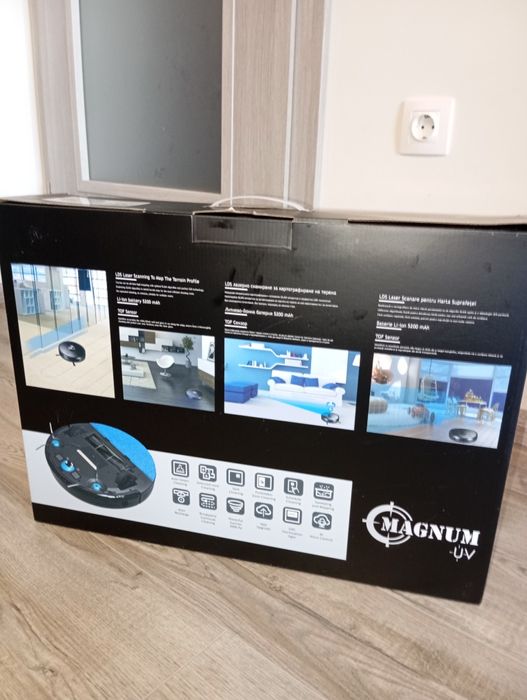Прахосмукачка робот MAGNUM UV - UVC лампа, HEPA, бяла
