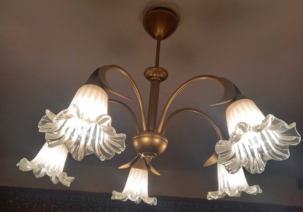 Люстра на пять рожков.