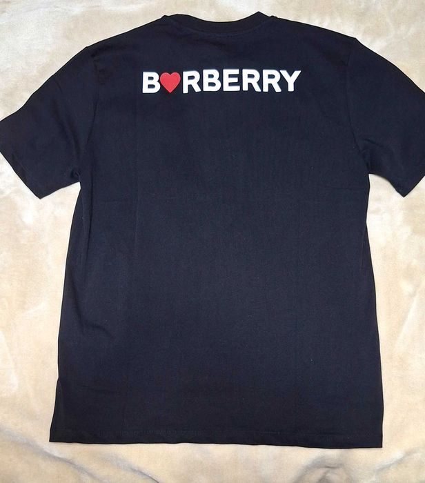 Burberry T-shirt negru cu imprimeu grafic – nou cu etichete