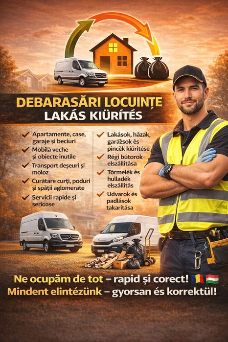 Debarasări mobilă veche | transport moloz | curățare locuințe