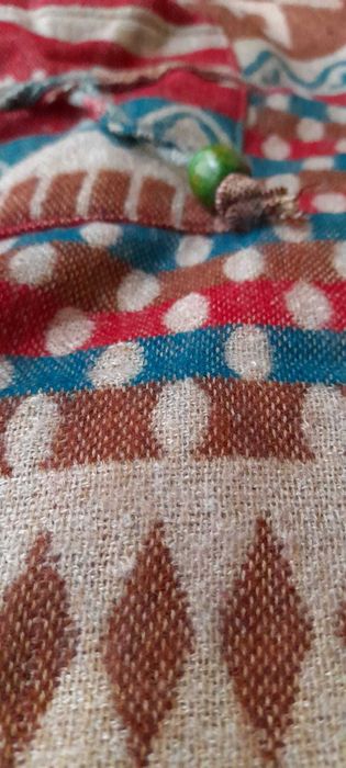 Pantaloni baggy in stil hippie din lanita cu modele boho