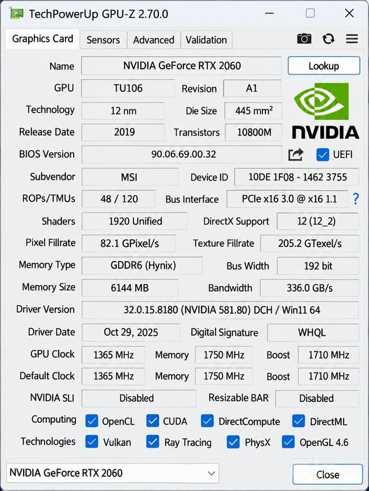 RTX2060/Ryzen5 5500/16gb 3200Mhz/240gb ssd/b450 msi/