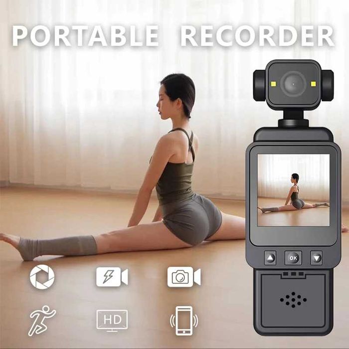 Спортна Камера за Външни Спортове DV01 Мини HD 1080p WiFi Джобна Рекордер Записване с Цикъл Клипс Задна Камера за Велосипеди
