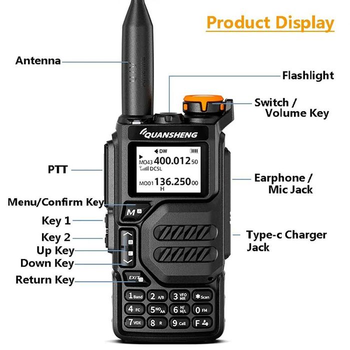 Радиостанция QUANSHENG UV-K5 5W 50-600MHz NOAA DTMF