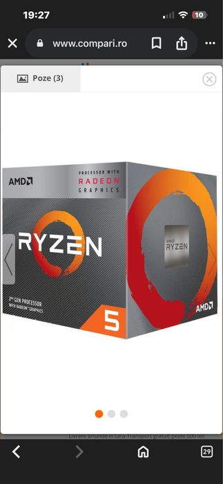 Amd Ryzen 5 3400g pro de la 3.7 pana la 4.2