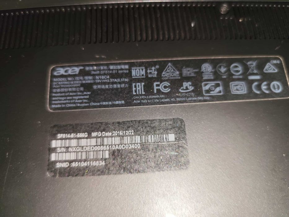 Laptop Acer Swift 5, I5 gen7, 8Gb Ram, ssd240Gb, Garantie! Schimburi.