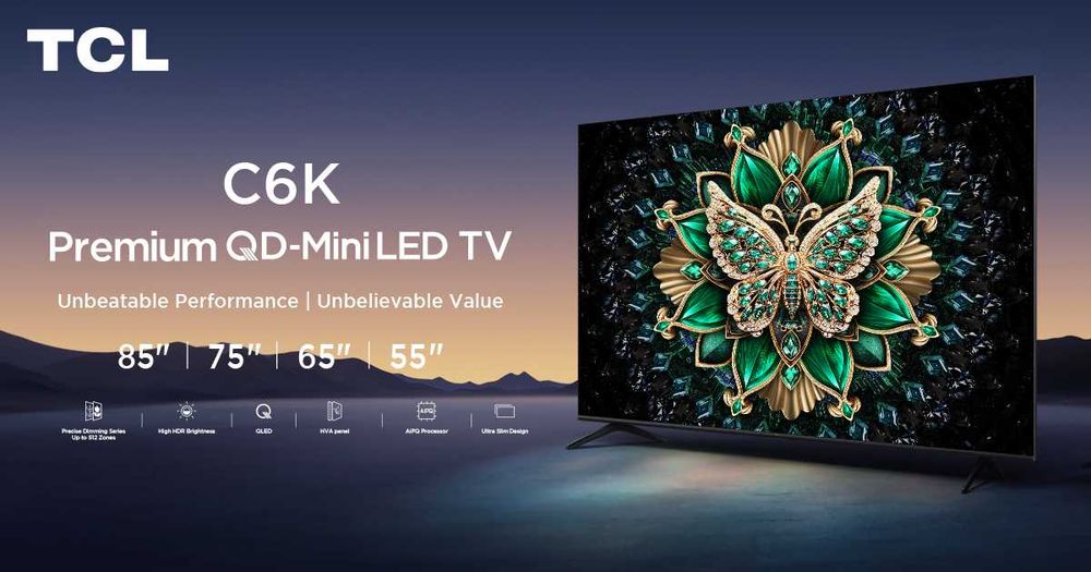 Телевизор TCL SQD-MiniLED 32/43/50/55/65/75/85/98 V6C/C6K/C7K/C8L/P8L